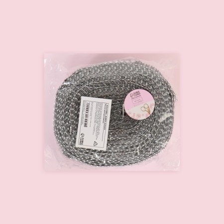 Ribbon with imitation of rhinestones, 6 cm, 9 ± 1 m, silver color-4