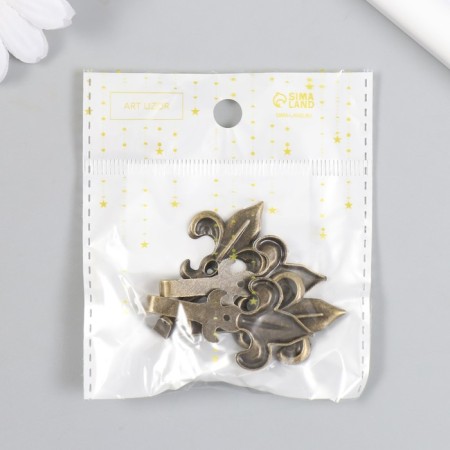 Metal hook "Heraldic lily" bronze 4.6x2.5x1 cm-4