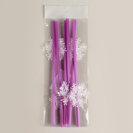 Pipe for cocktail "Snowflakes", set, 6 pcs., Mix color-2