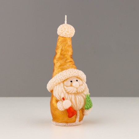 Decorative candle "Fairytale Santa", 5.7x5.8x13.2 cm, metallic-4