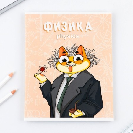 An objective notebook 48 sheets, A5, Cat, with reference materials “September 1: Physics”, cover coated cardboard 230 gr., Inner block in a cage 80 gr., Beliac 96%, block No. 1.-6