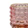 Decorative candlelight made of colored glass, 70 × 70 × 80 mm, pink color
