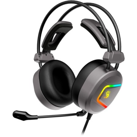 Headphones with A4Tech Bloody Mc750 Gray Microphone 2.3M MONITERIA USB heading (MC750 GREY)-6
