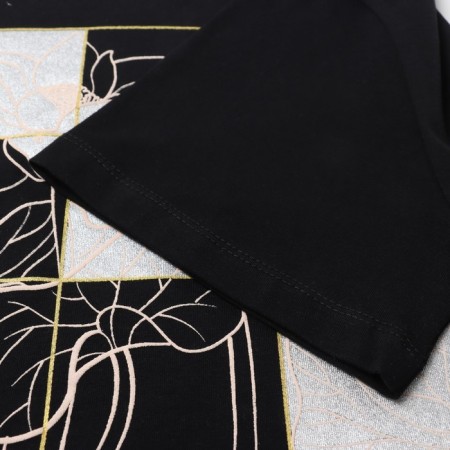 Female T-shirt, black color, ONE SIZE (42-46)-2