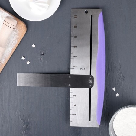 Confectionery spatula with a size ruler, 2 parts, 31 × 23 × 3 cm, purple color-2