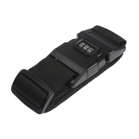 A belt for a suitcase or bags with a code lock, black color