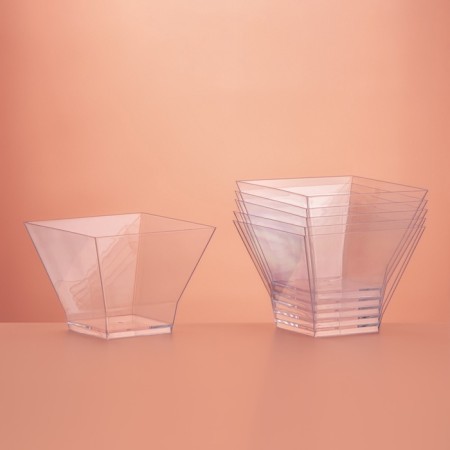 Plastic disposable form for buffet "Middle Pagoda", 200 ml, 8 × 8 cm, transparent color, 12 pcs/un-3