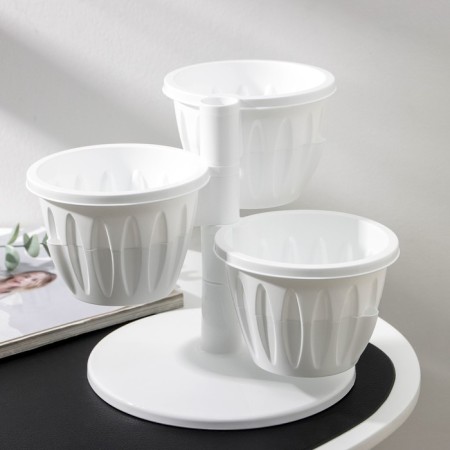 Kashpo multi -tiered “cascade”, 3 pcs, 700 ml, white color-1