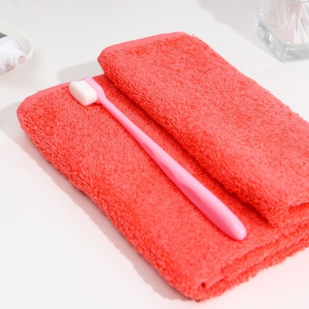 Super -meek toothbrush, 10,000 bristles, flat, pink-1