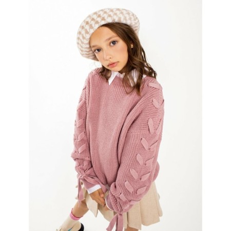 Свитер для девочки Amarobaby Knit Wear, рост 134 см, цвет пудровый-7