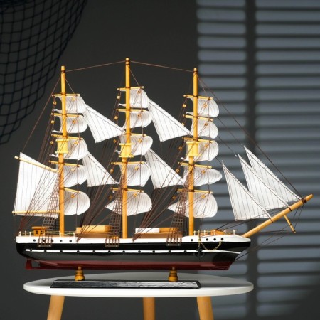 The souvenir ship is large "Gedan", the sides are blue, the sails are white, 82 × 13 × 62 cm-8