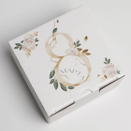 Box Gift team, packaging, “March 8”, 15 x 15 x 7 cm-2