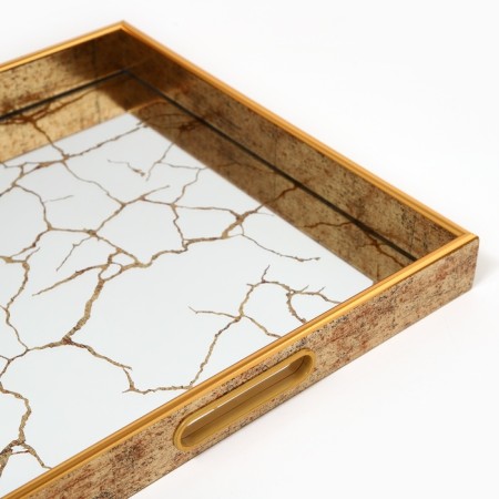 Plastic rectangular tray with the mirror "Patterns", 37 x 37 x 4.5 cm Soldier-5