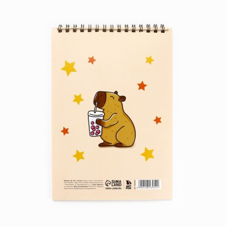 Notepad A5, 40 l. Cardboard cover. "Capibar"-3