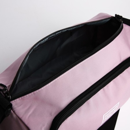 Youth bag with a zipper, pink color-6