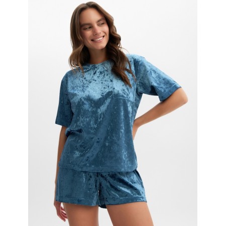 The female set (T -shirt and shorts) KAFTAN VELVET p. 48-50, blue-3