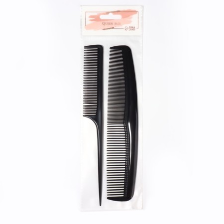 Combination of combs, 2 items, black color-4