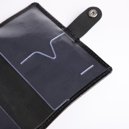 Passport cover on the button, black color-5