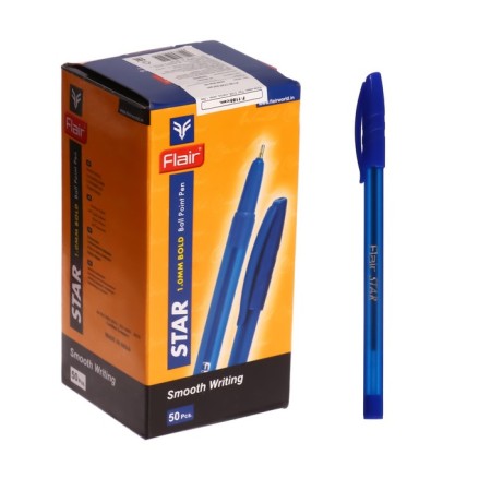 Ballic handle Flair Star, matte case, node-bela 1.0 mm, oil base, blue rod