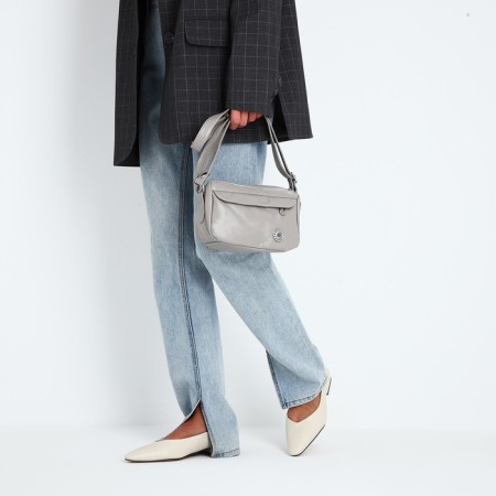 Bag Cross-Bodi with a zipper, gray color-6