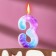 Candle in the cake on the skewer "Galaxy", the number 3, 5.5 cm