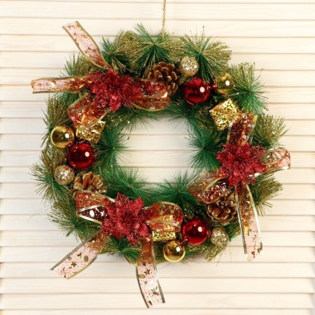 New Year's Wreath D-40 cm "Fat bows"