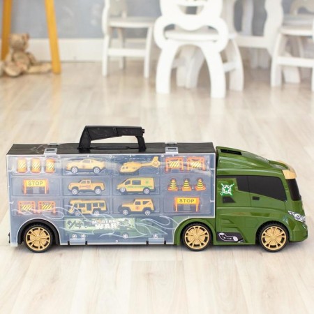 Auto -Vorot Case Givito Militari, with cars, with a tunnel, green color, 59 cm-8
