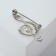 Brooch "Violin key" radiance, white color in silver
