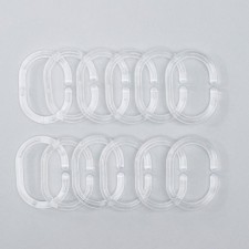 A set of rings for curtains in the bathroom, plastic, 12 pcs, the color is transparent