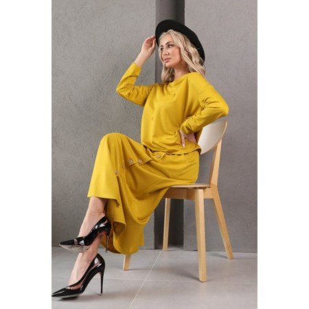 Female suit, size 46, mustard color-11