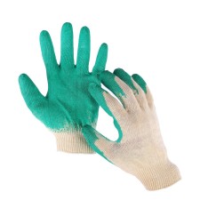 Garden gloves, x/b, knitting 13 class, size 9, latex dousy, green