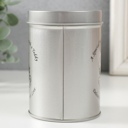 Casket Metal Cylinder "Bear a Slender" 7.5x7.5x11 cm-2