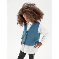Жилет для девочки Amarobaby Knit Mild, рост 146 см, цвет голубой