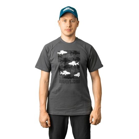 Grayling Fishes T -shirt, graphite color, cotton fabric, size m