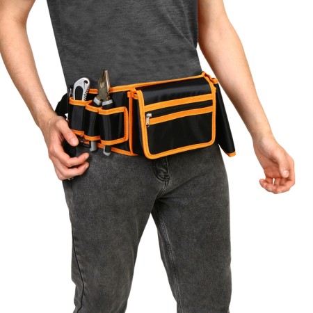 Board bag for a garden tool, on a belt, 6 pockets