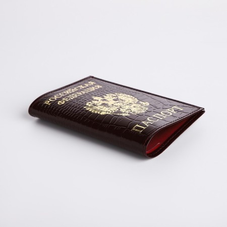 Cover for passport, burgundy color-2