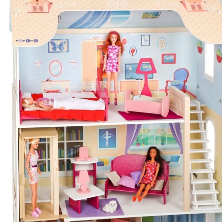 Puppet house "Grace" (16 items of furniture, staircase, elevator, swing)-10