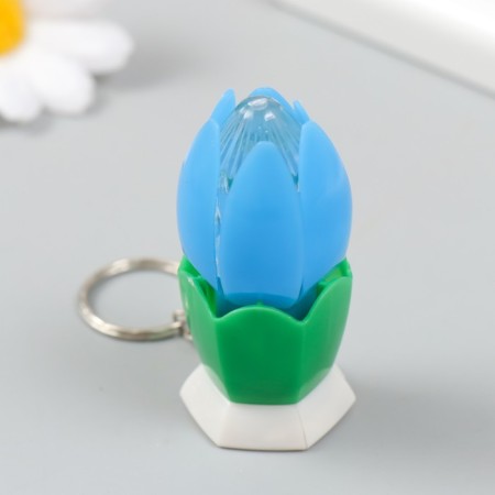 Flashlight light on the ring "blossomed flower" shines mix 3x3x6 cm-1