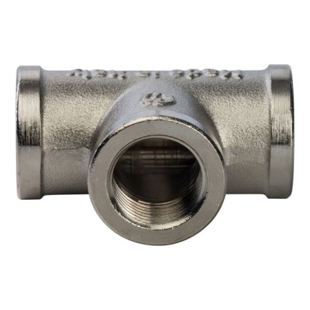 The STOUT SFT -0020-000038, 3/8 ", internal/internal thread, nickelled brass-1