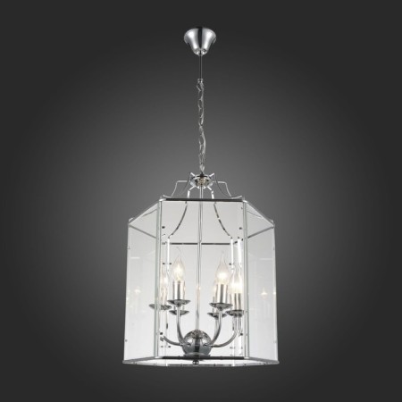 Suspended chandelier ST LUCE. SL228.103.06. TERSO. 6x40 watts, E14, 40x40x56 cm, chromium color-4