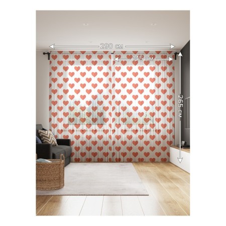 Photo "hearts", size 145x265 cm, 2 pcs-1