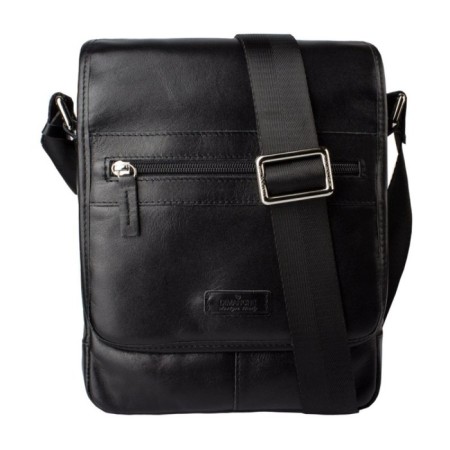 Male bag, lightning department, 2 outer pockets, adjustable belt, black color