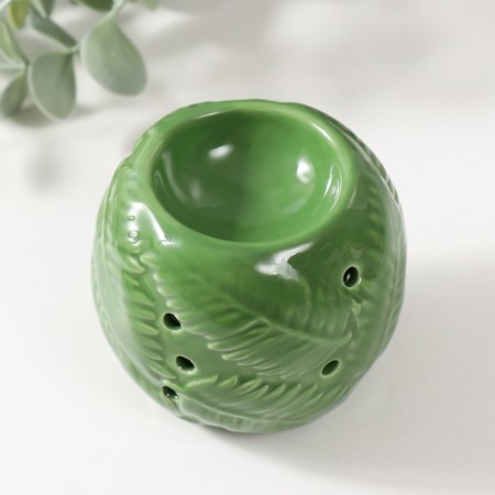 Aroma lamp ceramics "leaves" green 7.5x7.5x7.2 cm-2