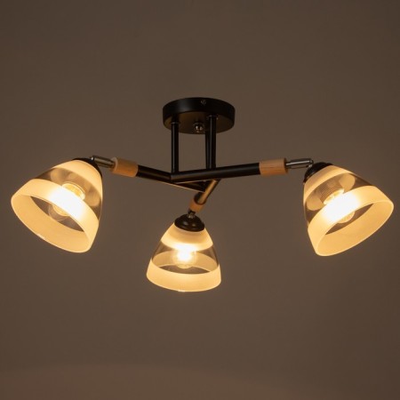 Svetogor chandelier "Star" 3x60W E27 Black 53x53x26cm-2