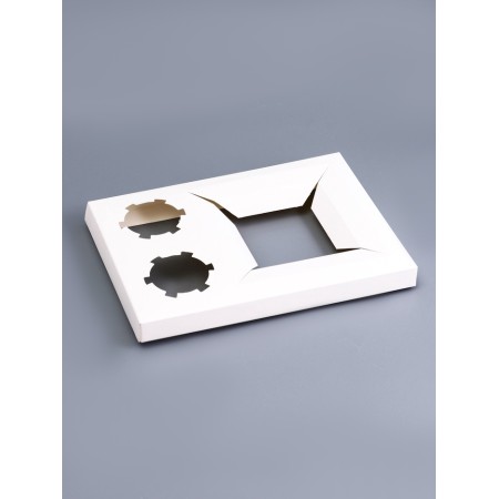 Box for 2 cupcake and cake, white, 25.4 x 18 x 12.7 cm, confectionery packaging-3