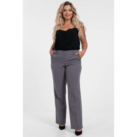 Female trousers, size 54, gray-green color-8