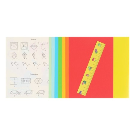 Colored paper for origami, 8 sheets, 8 colors, "kalyaka-small"-3
