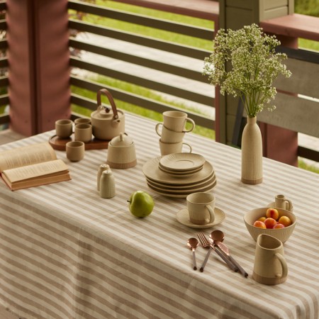 Sl Home Gplebiture "Stickt Line" 180x140cm, flax 100%, 180 g/m2
