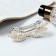 Hair hair clip "Helayed" bow, 9 cm, silver-white