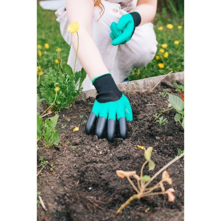 Garden gloves, nylon "shrews", with latex impregnation, with claws, size 10, green, Greengo-5